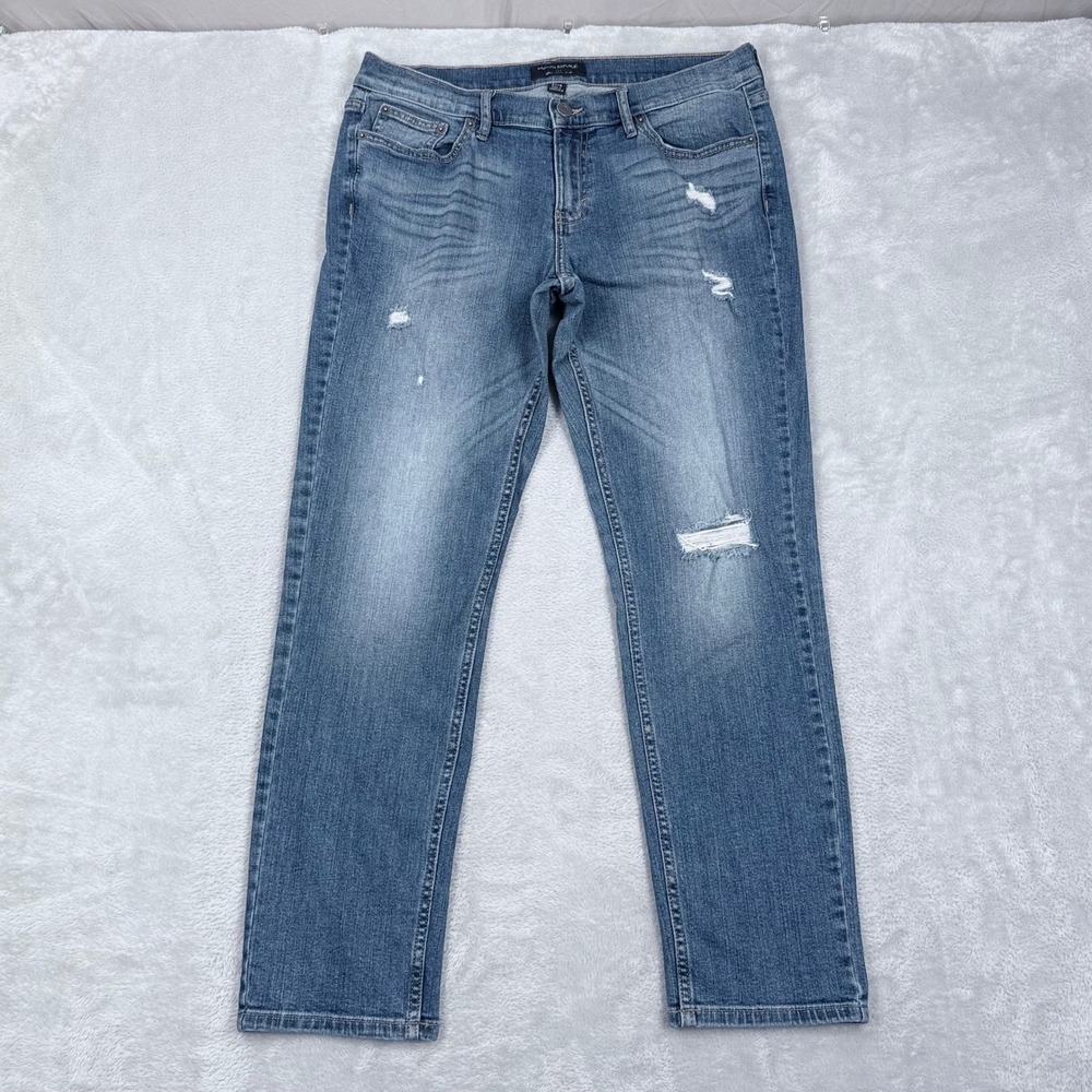Banana Republic Girlfriend Jeans 31x28 Women 27/4 Blue Distressed Denim Low Rise
